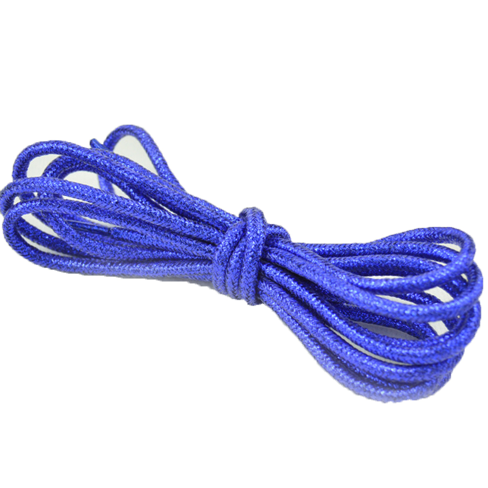 Lacets ronds colorés or et argent brillants 15 couleurs 113 cm chaussures de Sport baskets lacets lacets chaussures cordes: deep blue