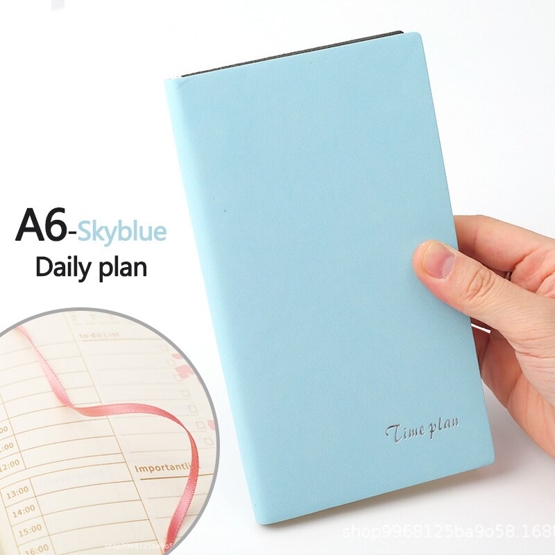 Cornell Note grand épaissir A4 planificateur 29x21 cm 416 pages ligné format cahier école devoirs affaires memopad journal: Skyblue-DailyPlan-A6