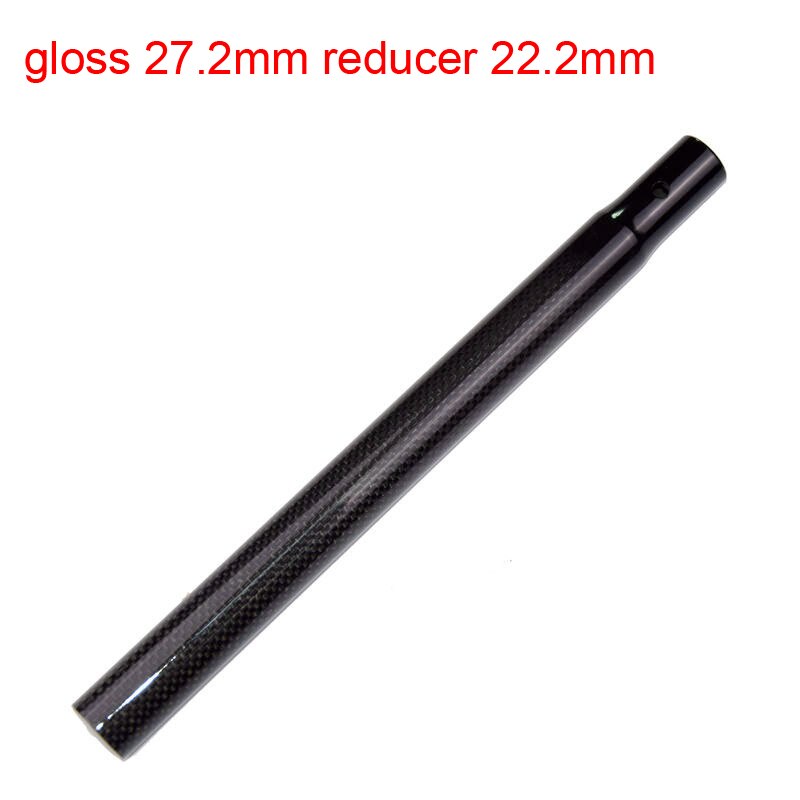 Slide bil scooter push balance cykel glans mat 3k fuld kulfiber cykel sadelpind reducer rør 25.4/27.2*22.2mm gratis skib: Glans 27.2 med 22.2