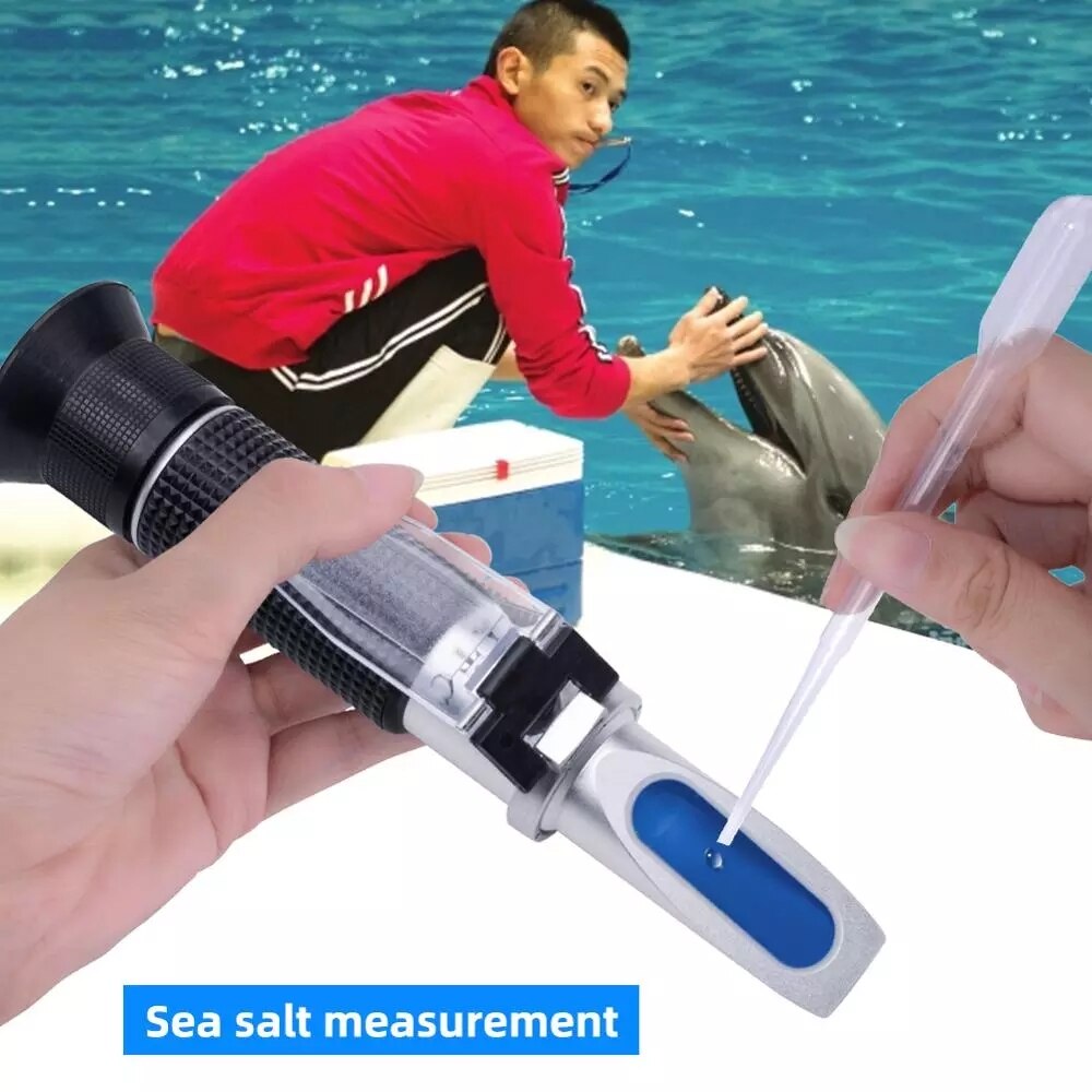 Handheld Dual Schaal Zeewater Zoutgehalte Refractometer 0-10% Zeewater Monitoring 1.000-1.070SG Zoutgehalte Voor Aquarium