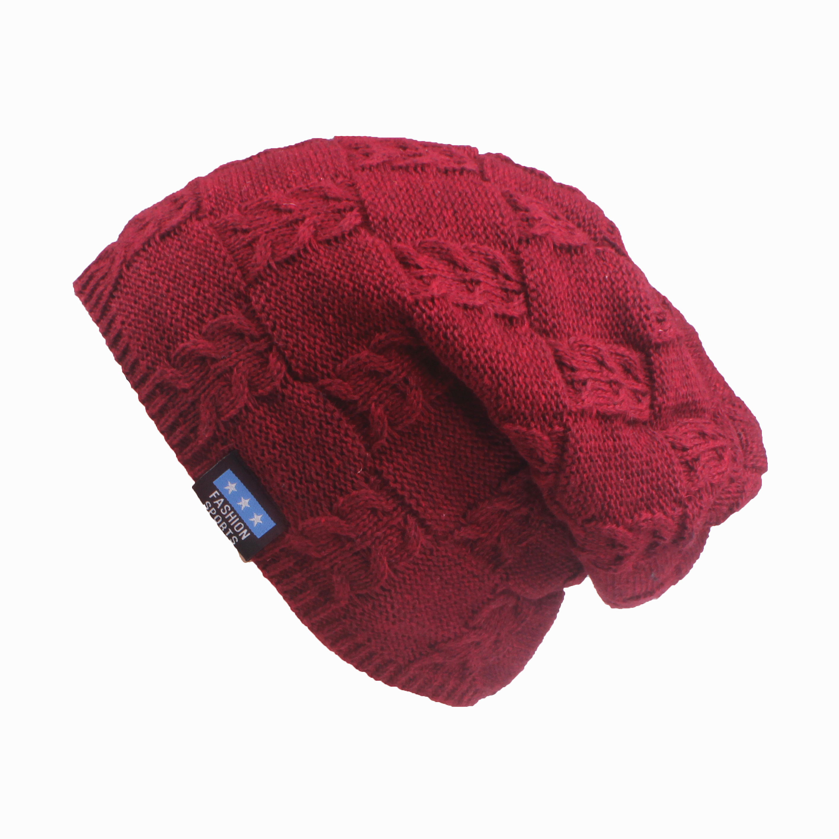 Xthree hommes bonnets hiver Skullies tricoté chapeau écharpe avec doublure laine mâle Gorras Bonnet hiver chapeaux pour hommes bonnets chapeaux: hat wine