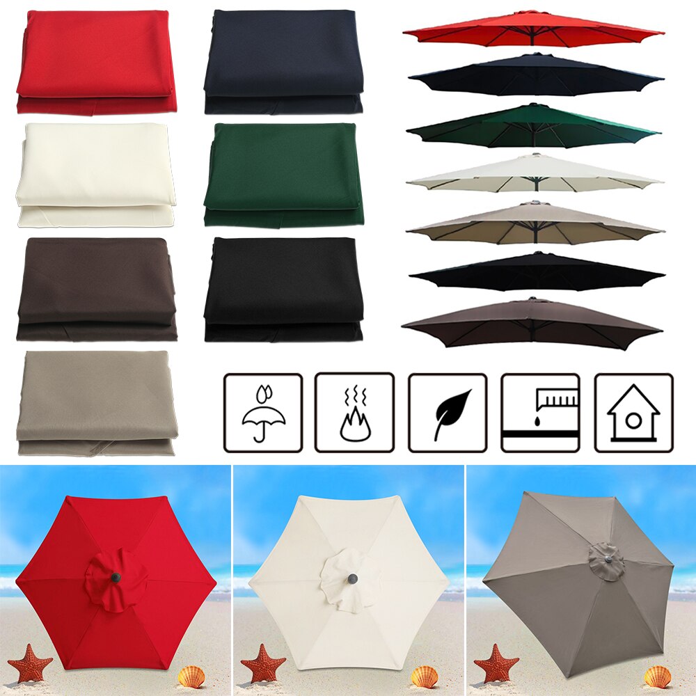 1PC Anti-Ultraviolet Umbrella Cloth Tent Covers Waterproof Anticorrosive Polyester Cloth Canopy Cover Replacement Garden Parasol