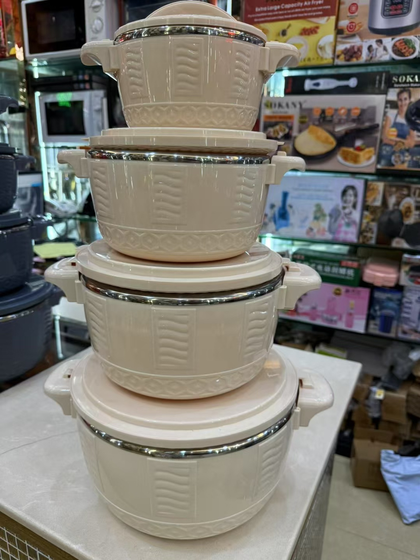 4 stücke Lebensmittel Lagerung Container Kunststoff Tupperware Bento Mittagessen Kasten Heiße Lebensmittel Thermos Lebensmittel Erhaltung Kasten Küche Zubehör: Weiß