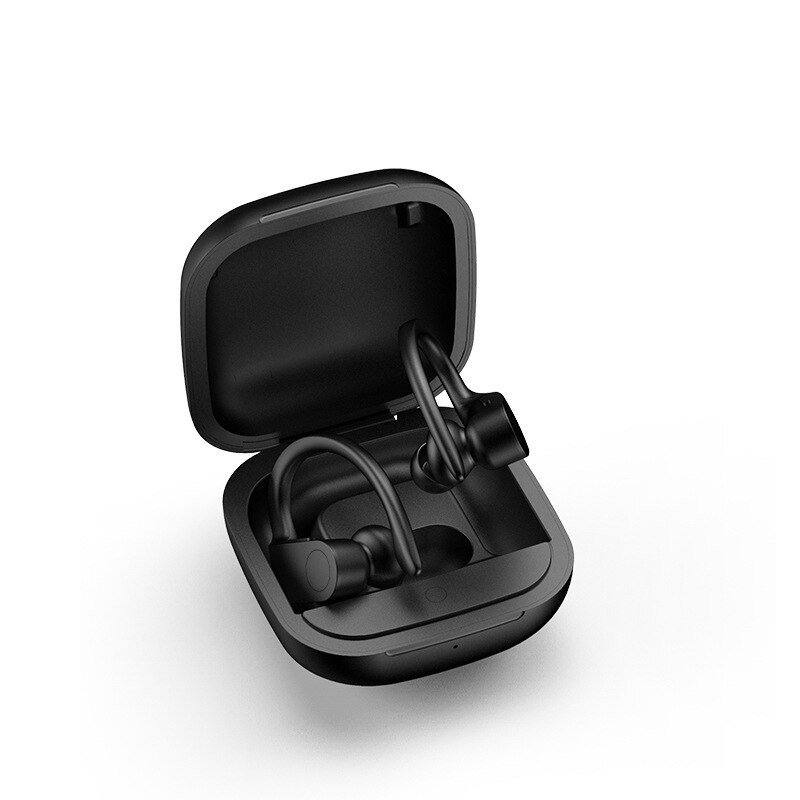B10 tws kuulokkeet langattomat bluetooth urheilukuulokkeet automaattinen pop -up 6d stereoääni 950 mah tukiasemalla langaton lataus: Musta