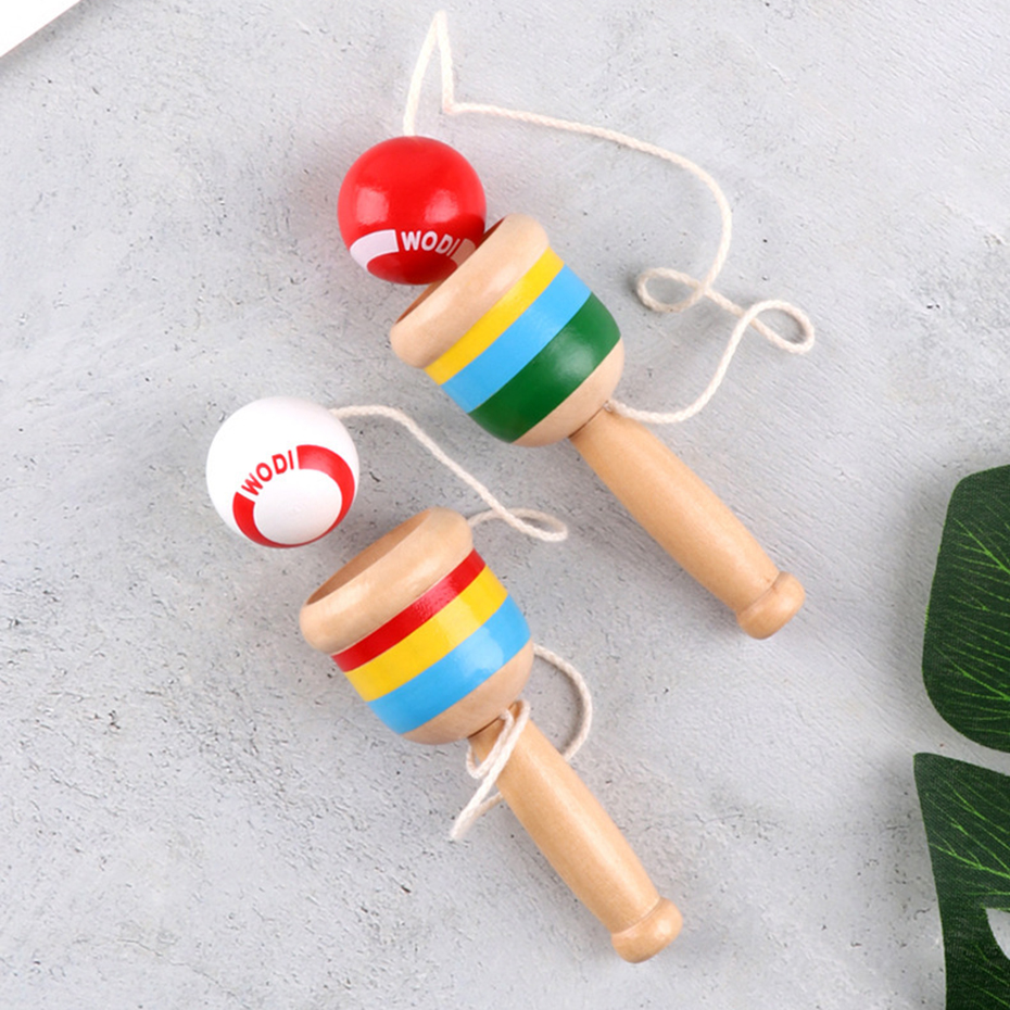Puinen taito miekka kuppi pallopelit jongleeraus pallo puu kendama pallo ulkotaito lapsille perinteiset pelit vauvan leluja