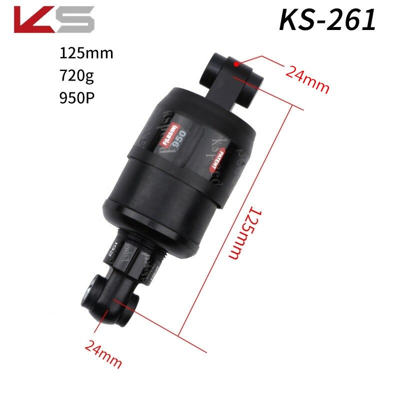 KS KS-261 Shock Absorber MTB Mountain Bike Rear Shocks Spring Damper 120-170mm Electric Scooter Folding Bicycle Parts: KS-261 125mm 950P