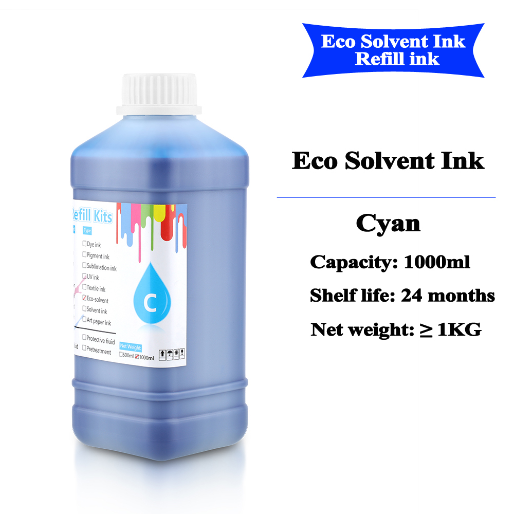 250ML 500ML 1000ML Eco Solvent Ink for Epson DX5 DX6 DX7 printhead Mimaki JV33 JV34 CJV300 JV3 JV5 CJV150 CJV160 CJV30 Printer