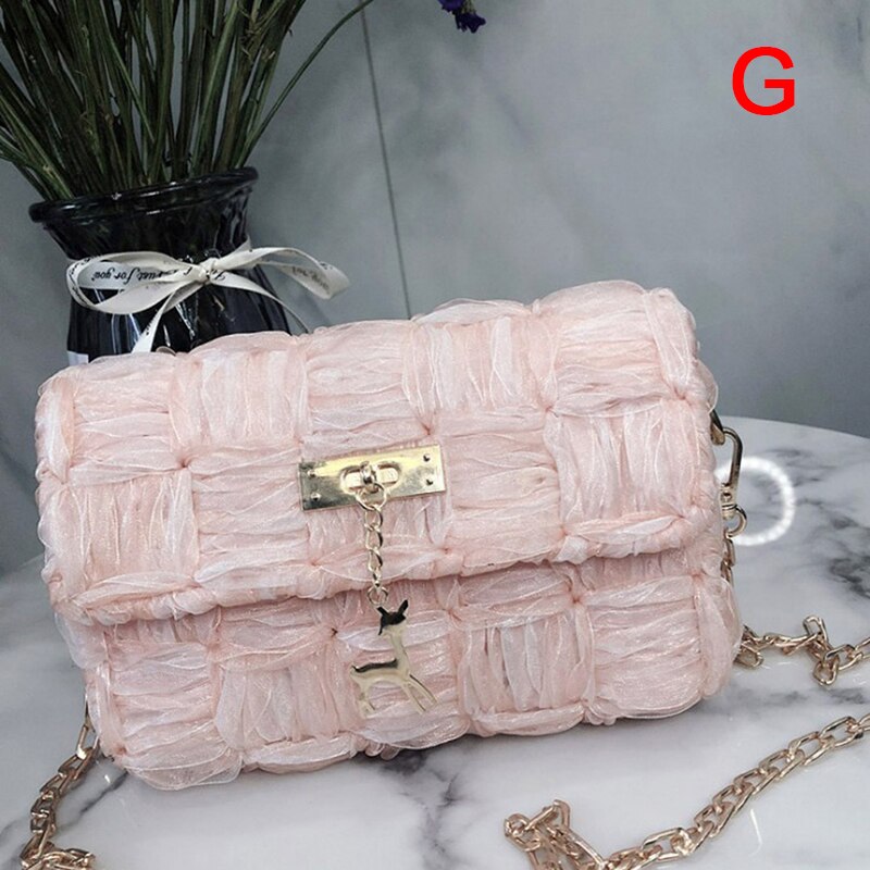 1 Sets Net Cover Gauze Woven Shoulder Bag Plastic Female Handmade DIY Handbag Bag Accessories: G