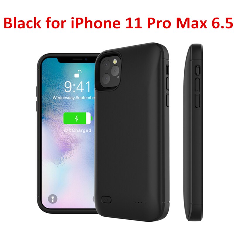 Voor Iphone 11 Se 5 5S Battery Charger Case 4000 Mah Externe Power Bank Opladen Cover Voor Iphone Xs 7 8 Plus 6 6S Batterij Case: Black for 11pro max