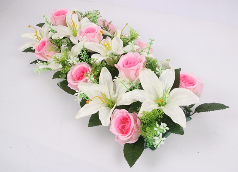 Hoogwaardige Zijde Kunstmatige Bloem Rij Boog Bloem Muur Lily Boog Hoge Imitatie Rose Diy Bruiloft Weg Leiden Party kerst Decor: 11