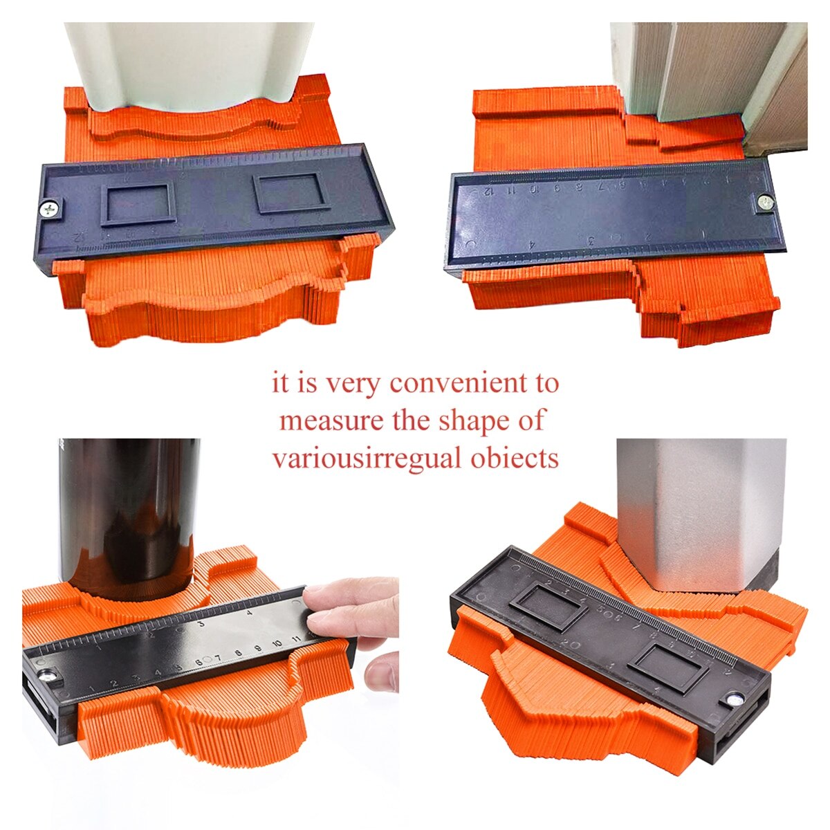 12/14/25cm Contour Gauge Plastic Profile Copy Contour Gauges Standard Wood Marking Tool Tiling Laminate Tiles General Tools