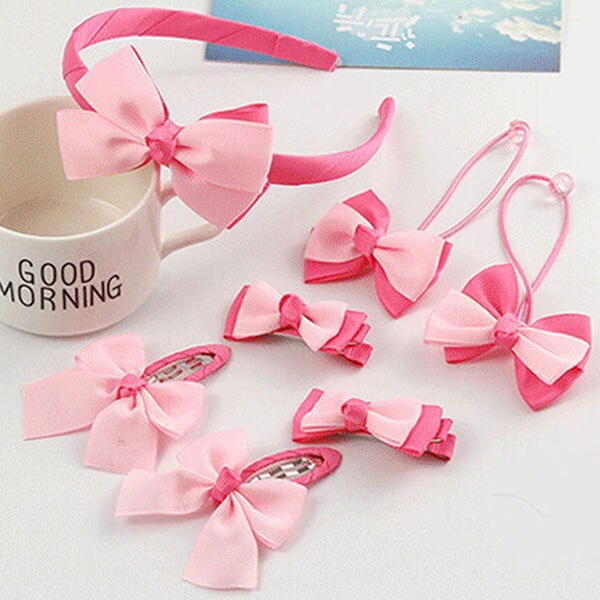 7 unids/set diadema infantil horquillas accesorios para el pelo lazo pelo diadema para niñas princesa pinzas para el pelo, tocado: 1