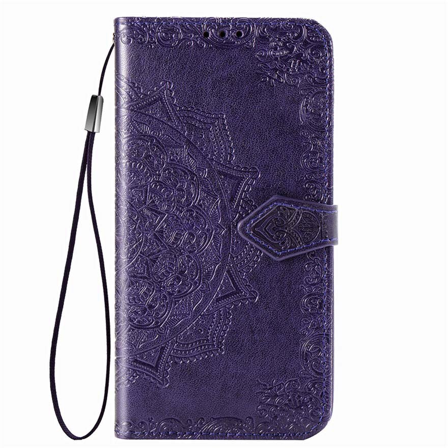 Funda con tapa para Motorola E6S , Funda de cuero 3D con cartera de Mandala para Motorola Moto E6S, carcasa para Moto E6S E6 S E 6 S: For Moto E6S / Purple