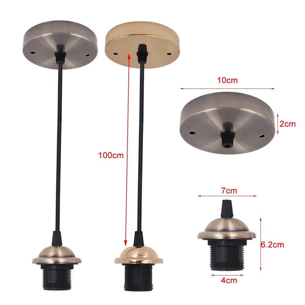 E27 Schroef Plafondlamp Hanglamp Houder Fitting Verlichting Plafond Ophanging Set 5 Kleuren