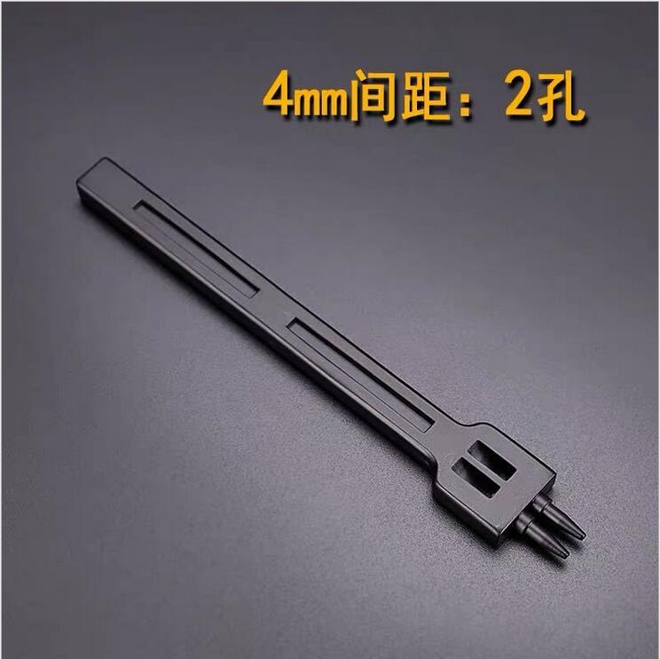 Advanced Leather Row Punch 3/4/5/6mm Spacing Hole Leather Bag Round Punching Electroplating Leather Carving Punchs Set: 4mm-2 punch