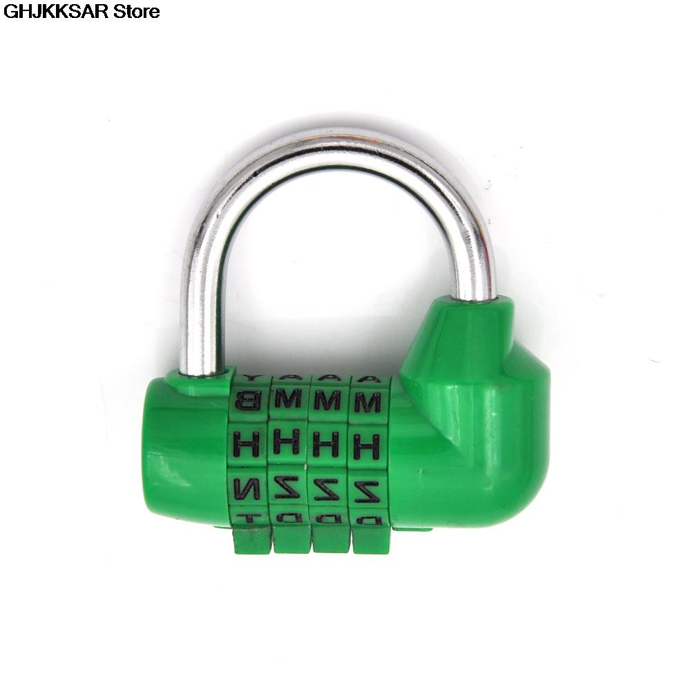 Candado de seguridad de alto grado, combinación de letras de 4 dígitos, candado de código de seguridad de viaje, candado de contraseña diaria, 1 ud.