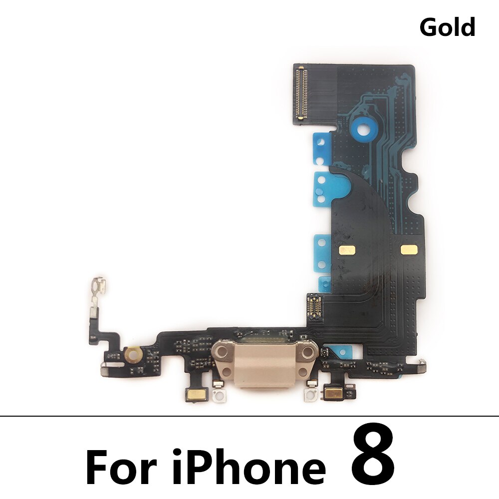 Original USB Charging Port Mic Microphone Dock Connector Board Flex Cable Repair Parts For Iphone 6 6S 7 8 Plus: For  8 Gold Ori