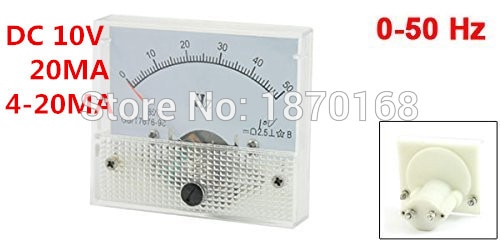 0-50Hz DC 10V 20MA 4-20MA Panel Analog Frequency Meter Measure Tool 85C1