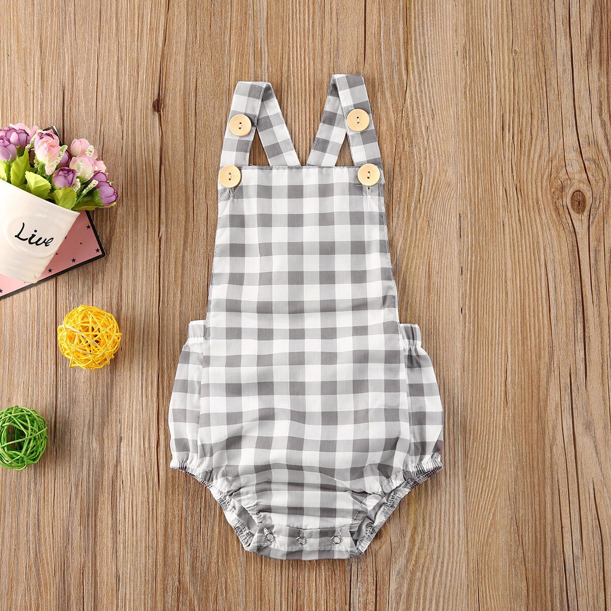 0-24M Baby Baby Meisjes Jongens Bodysuits Plaid Print Mouwloze Zomer Causale Jumpsuits 4 Stijl