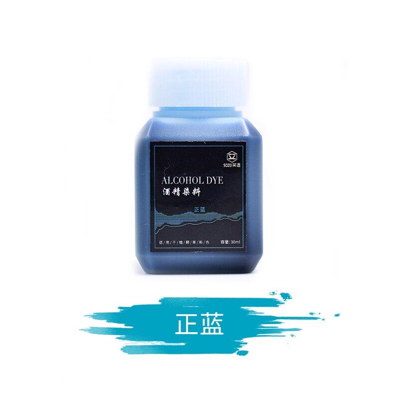 Colorants à l&#39;alcool pour cuir, bricolage manuel, outils de sculpture du cuir, tannage végétal, taches de cuir sans odeur 30ml: Positive blue