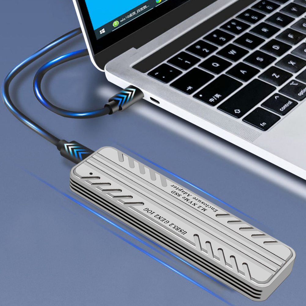RGEEK M.2 NVMe SATA to USB Adapter SSD Enclosure Dual Portocol 10Gbps USB 3.1 Gen2 USB C External Case Box Support M and B&M Key