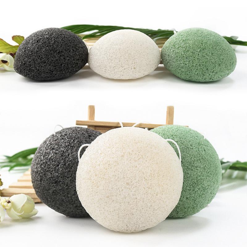 1Pcs Konjac Cosmetic Puff Face Cleaning Sponge Puff Round Shape Reusable Portable Facial Exfoliating Wash Brush Face Makeup Tool
