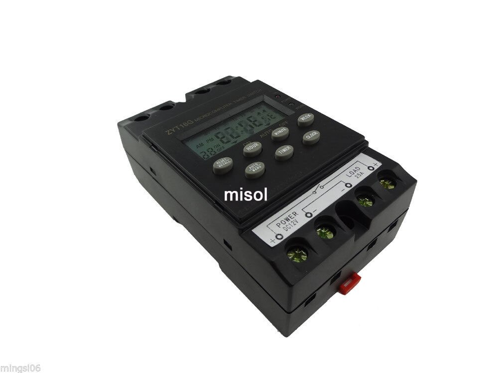 12V Timer Switch Timer Controller program/programmable timer switch 25A amps, LCD display
