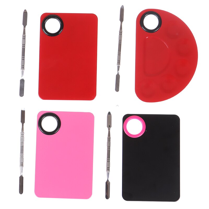 1Pc acrylique mélange peinture dessiner Nail Art aquarelle plastique Palette plateau outil
