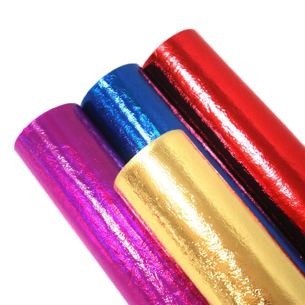 20*34cm Color sólido Metal explosión grieta cuero sintético, materiales hechos a mano para manualidades de bolsos, 1Yc7220