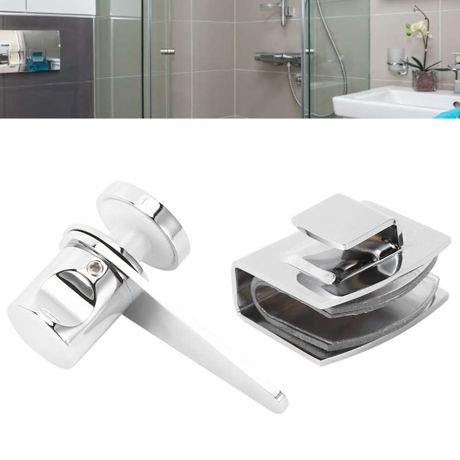 Household Bathroom Shower Room Glass Door Latch Bolts Lock Gate Door Hardware