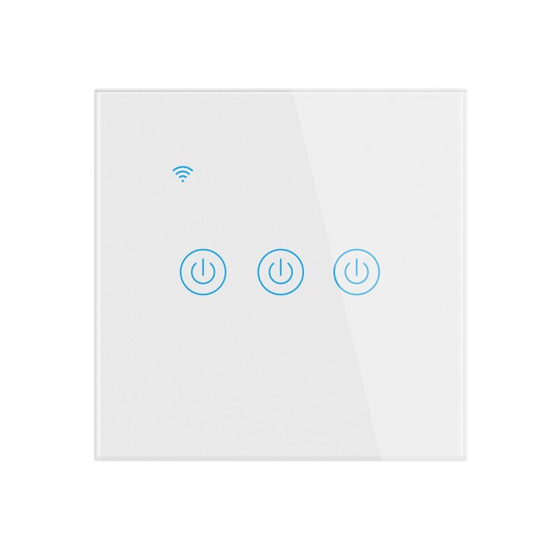 1/2/3/4 Gang WiFi Smart Light Switch 170-240V Touch Wireless Remote Control Home Wall Button For Alexa And Google Home Assistant: White 3Gang