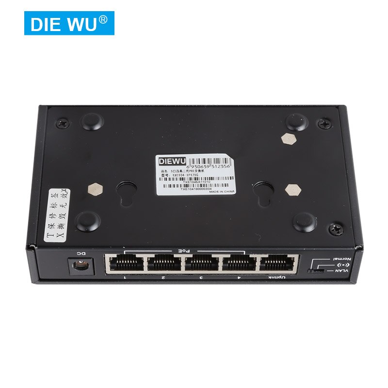 TXE104 POE Schalter 52V/65W 4Hafen 10/100 PoE + 1Hafen Aufwärtsverbindung Ethernet Schalter Eisen Hülse Netzwerk schalter für IP kamera/kabellos AP/CCTV
