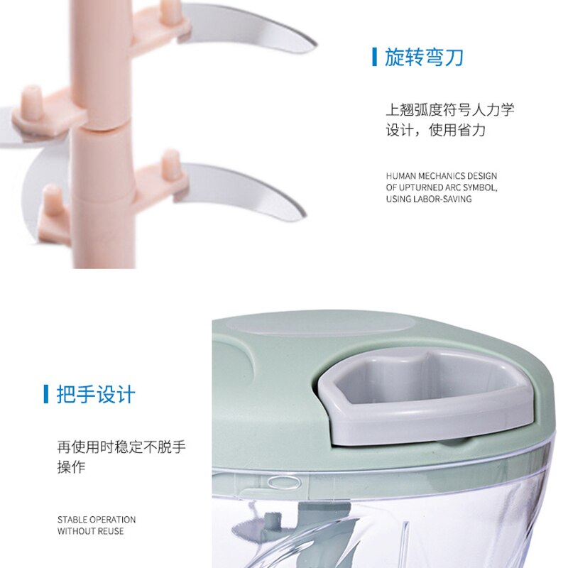 900ml multifunctionele fruit- en groentesnijders, draairasp, handmatige vleesmolen, knoflook- en chilisnijder, keukengereedschap