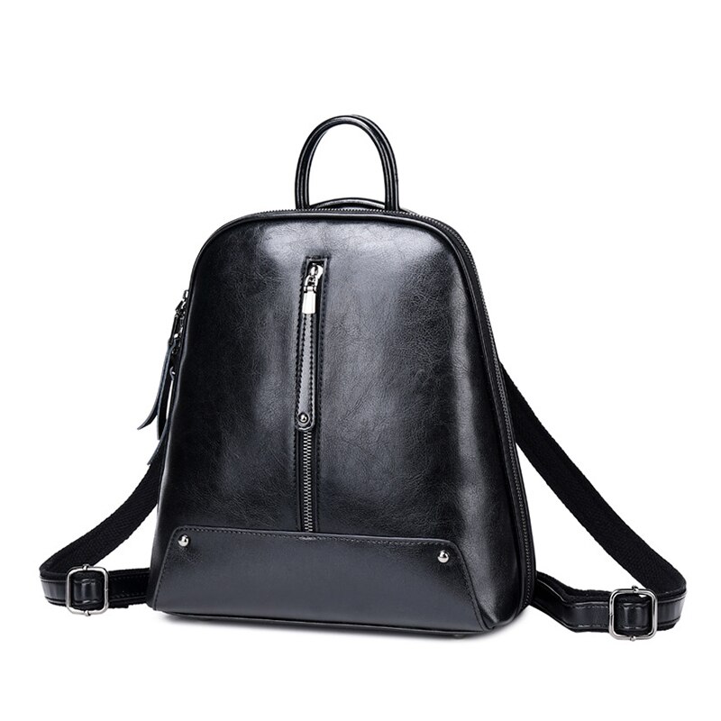 Realer Dames Rugzak - Vintage Leren Schooltas voor Tieners - Grote Capaciteit - Ritssluiting