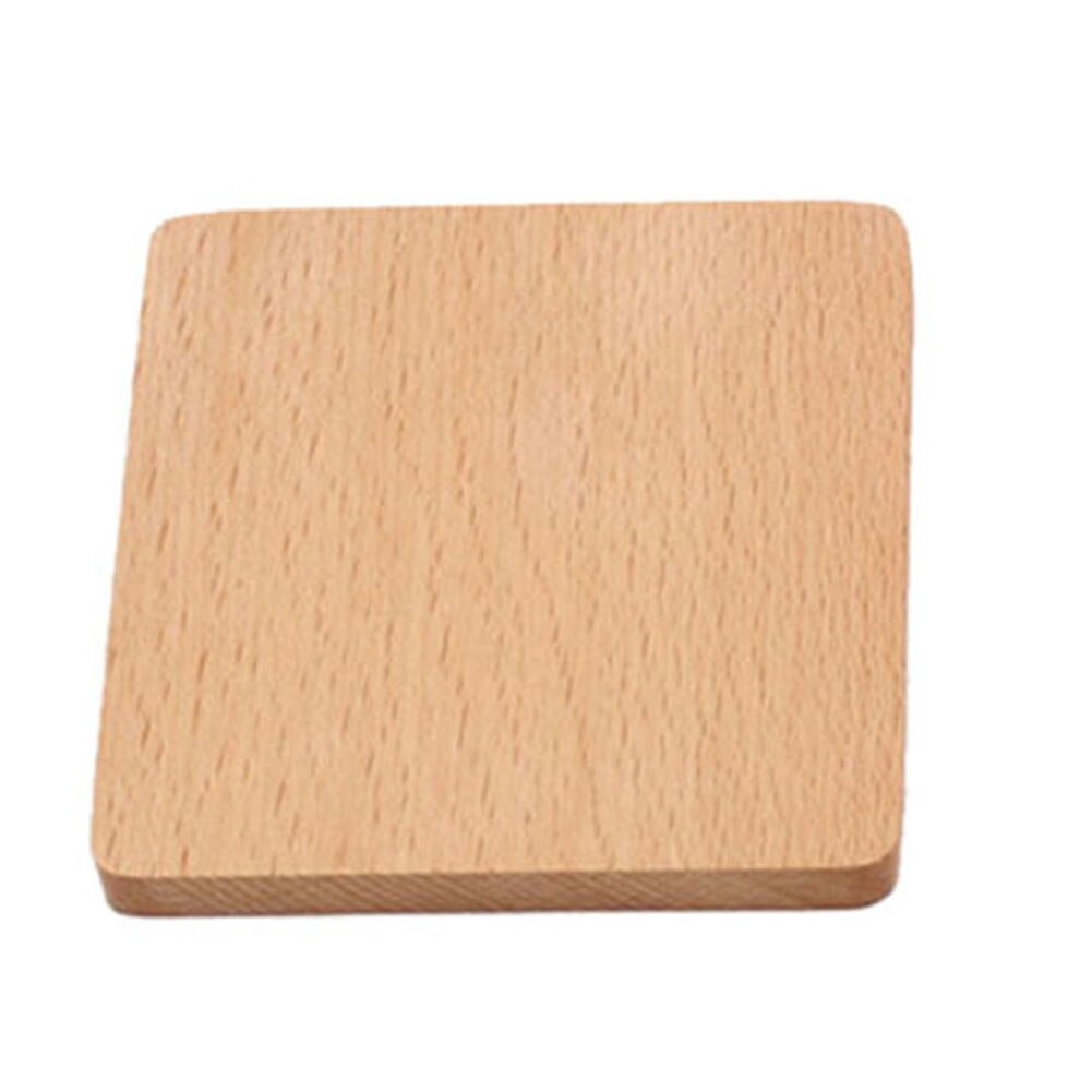 1PC Beuken Zwarte Walnoot Hout Coaster Retro Isolatie Cup Mat Huishouden Vierkante Ronde Coaster: A1
