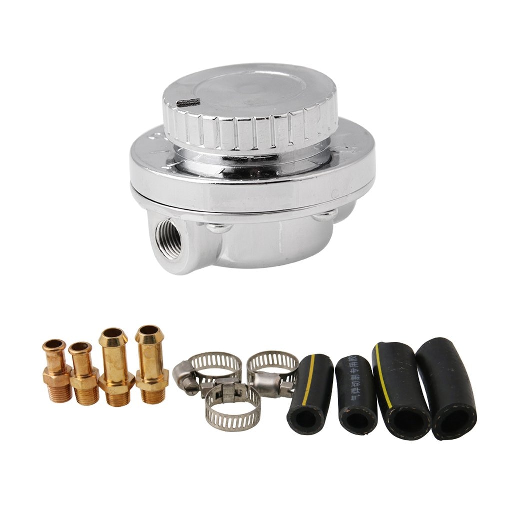FP093 Fuel Pressure Regulator Kit Universal Metal Fuel Pressure Regulator Adjustable For Carburetor Engine