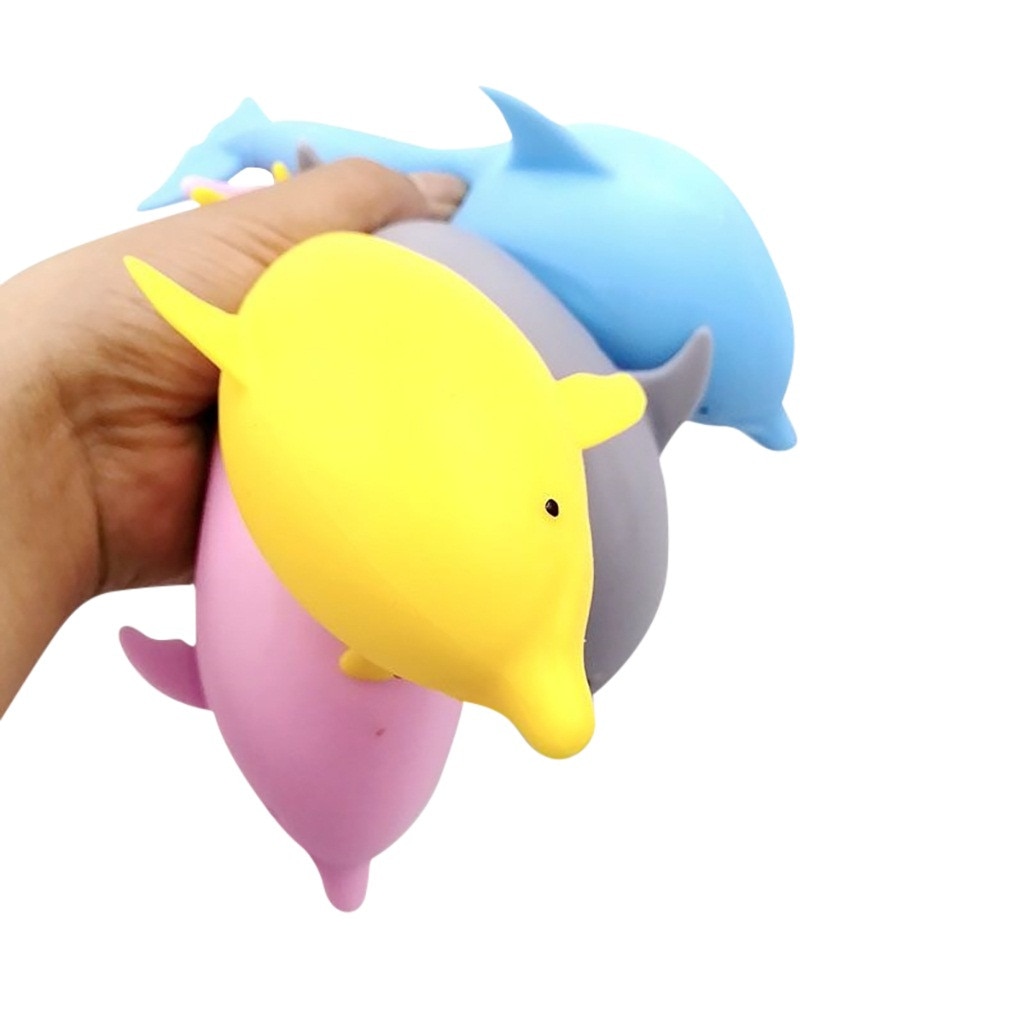 Delfino Alleviare Lo Stress squishy giocattolo divertente Della Novità di Decompressione Vent Giocattolo Per Scherzi Pratici squeak antistress Relief Divertente giocattolo