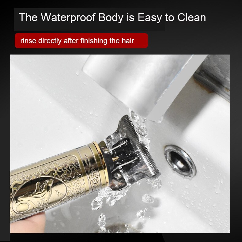 Profession Hair Trimmer Rechargeable Electric Hair Clipper Cordless Cutting T-Blade Wolf Head Trimmer Set Hair Cutting Machine