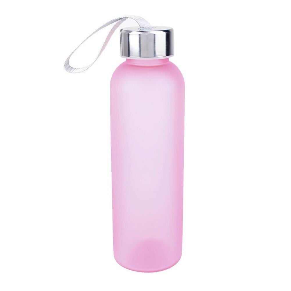 600Ml Outdoor Sport Travel Camping Fles Draagbare Transparante Fles Vruchtensap Waterkoker Fietsen Reizen Drink Water Bottle Cup: Roze