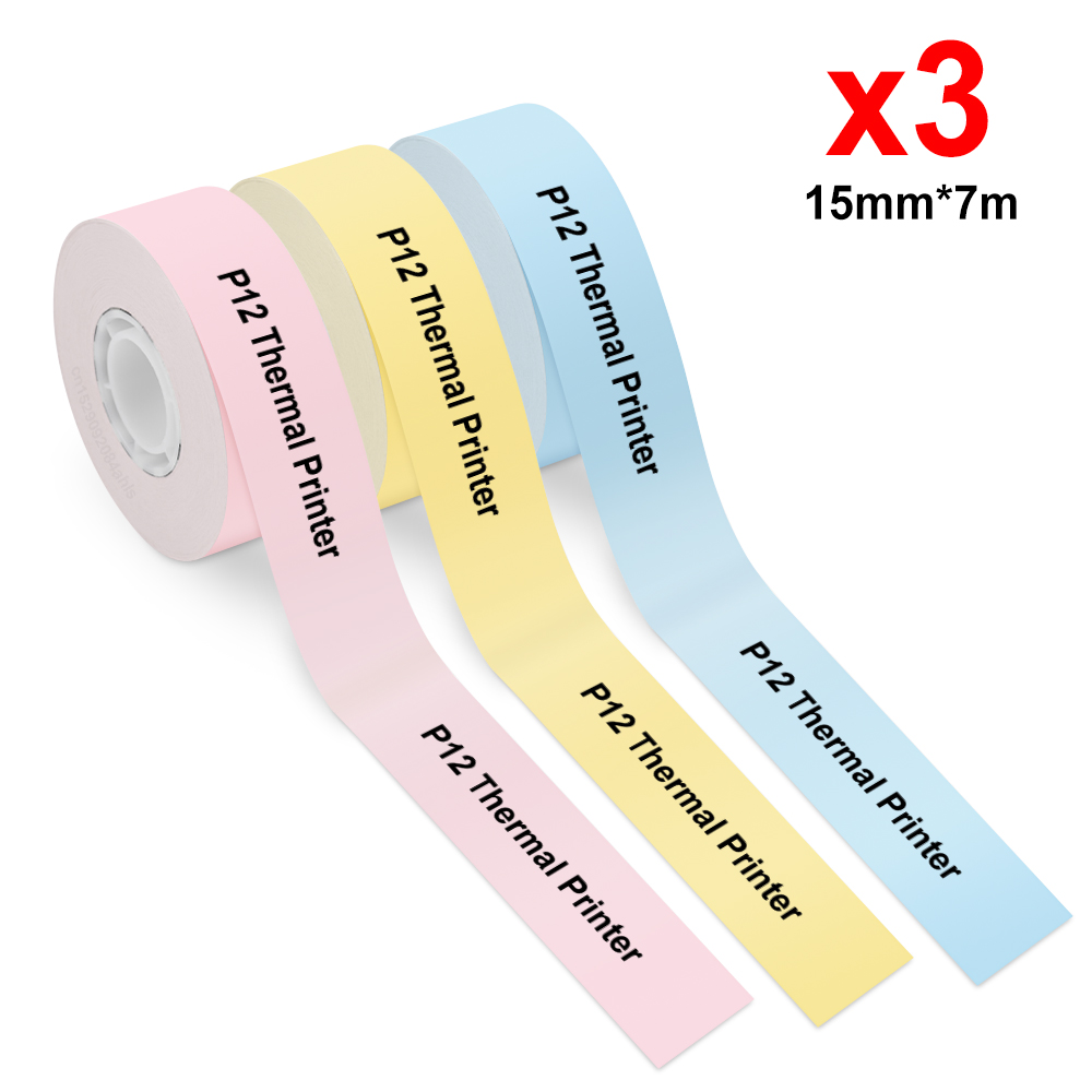Portable Mini Printer Marklife P12 Thermal Printer Self Adhesive Sticker Labeling Machine P12 with Cutter or 3PK Label Refills: Yellow