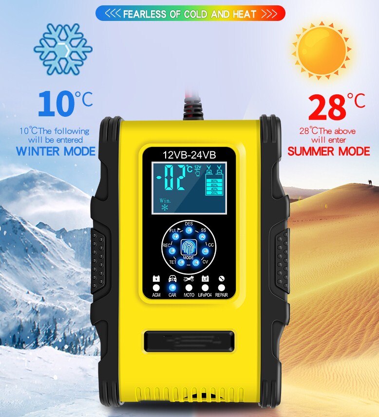 12V24V12A battery charger lithium iron phosphate battery charger AGM motorcycle car battery charger