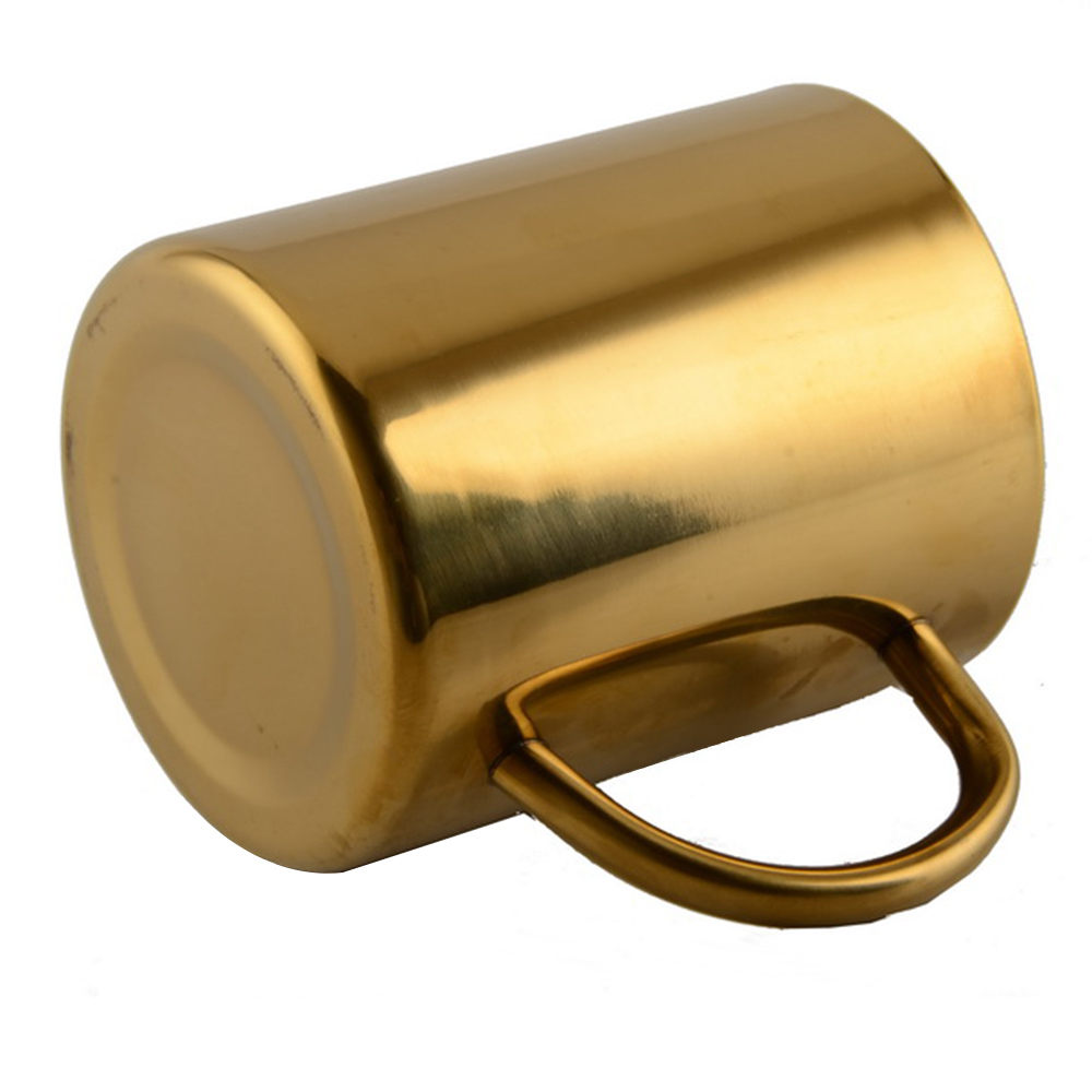 Stainless Steel Cups Double-layer cup with Handle 400ml Pint Drinking Cups Metal Drinking Travel Tumbler for Kids and Adults