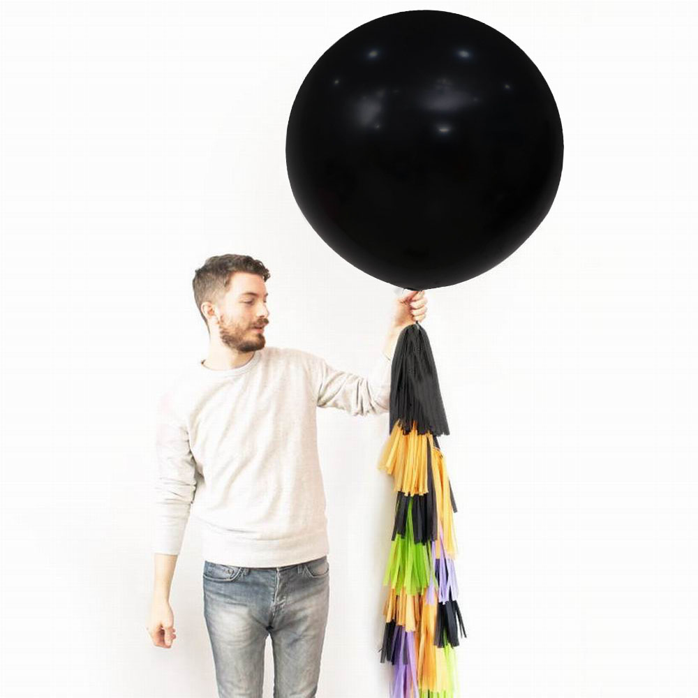 Globos de látex redondos negros de 36 pulgadas, decoración de boda, globos gigantes grandes de helio, decoración de de cumpleaños, bola de aire inflable