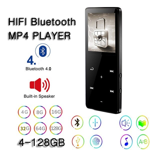 REDANT MP4 player bluetooth mp3 mp4 music player portable MP4 media slim with 1.8 inch touch keys fm radio video Hifi MP 4 16GB