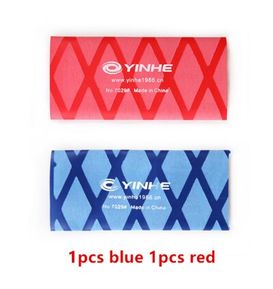 YINHE-Cinta de mango para raqueta de tenis de mesa, juego de ping pong Termocontraíble, empuñaduras de murciélago, banda para el sudor, n. ° 7029, 2 unidades: 1 red and 1 blue