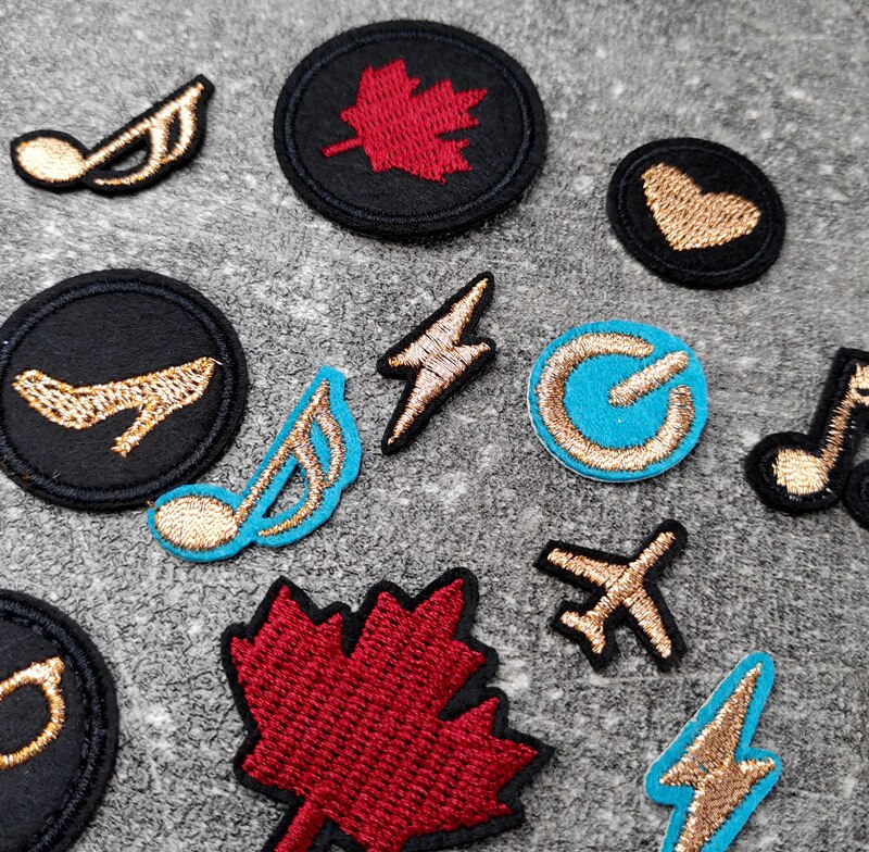 Bril Vliegtuigen Liefdesbriefje Patches Kleden Borduurapplicatie Naaibenodigdheden Decoratieve badges Canada Esdoornbladeren Bliksem