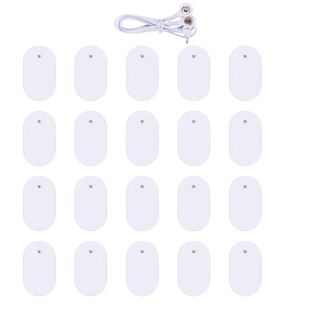 Électrodes de physiothérapie, Patch de Massage pour Machine Tens, électrostimulateur musculaire, accessoires de Massage électrique pour le corps, 20 pièces: Vin Rouge
