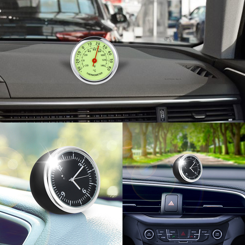 Auto Digitale Thermometer/Klok Lichtgevende Horloge Quartz Klok Interieur Thermometer