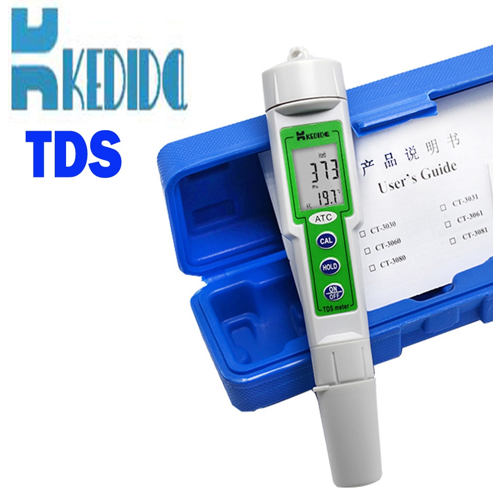 CT-3060 digitale TDS Meter WATERKWALITEIT tester Pen digitale tds meter 0-1000ppm Met temperatuur display
