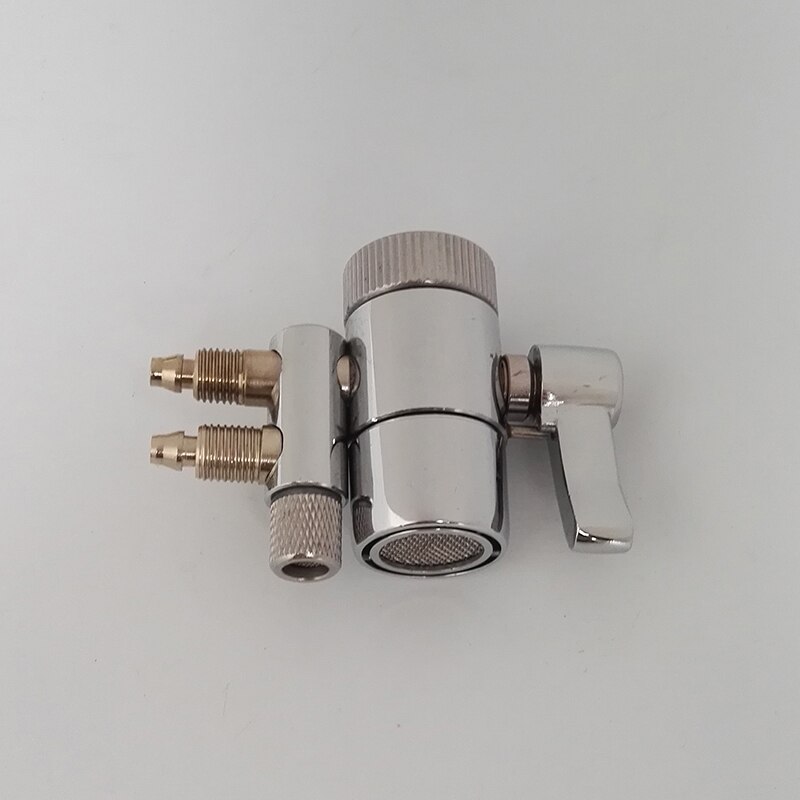 Aireador de grifo de Metal cromado adaptador de desviación Dual para purificador de agua, accesorios de irrigador Oral, interruptor de válvula